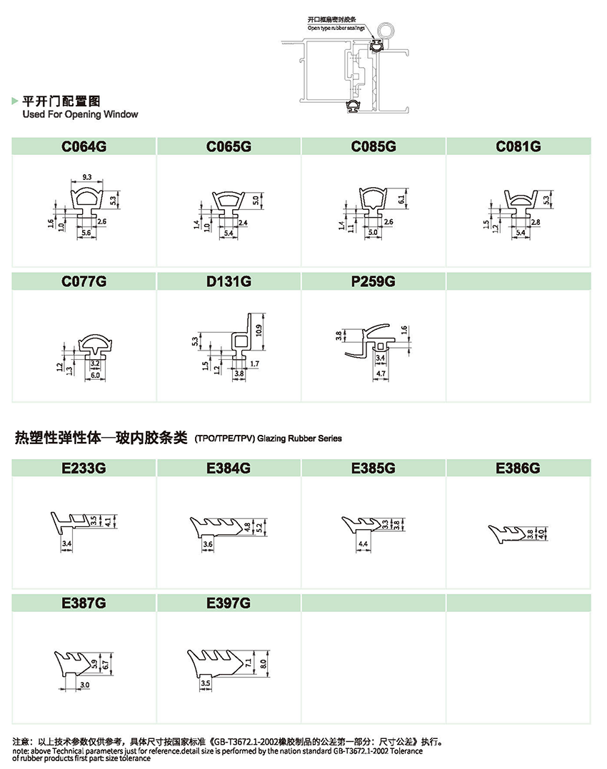 热塑性弹性体幕墙胶条
